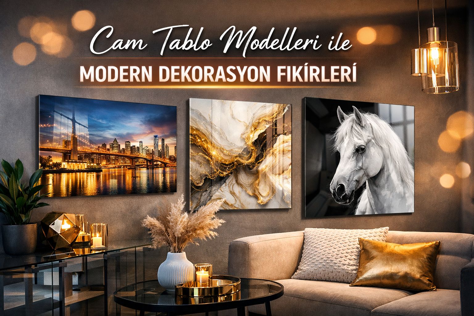 Cam Tablo Modelleri ile Modern Dekorasyon Fikirleri